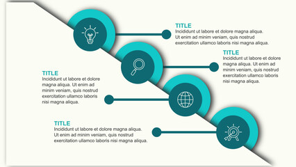 modern design template for infographics. Infographic template for business. Business infographic template. 4 Step timeline journey. Process diagram, 4 options on white background, Infograph elements,