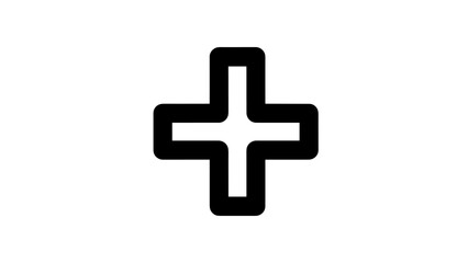 Fototapeta premium Black Medical Plus Sign Symbol Icon.