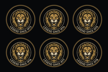 Golden lion T-Shirt Designs with legend since 1973 to 1978 on black