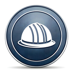 Fototapeta premium Modern construction hard hat icon on blue background