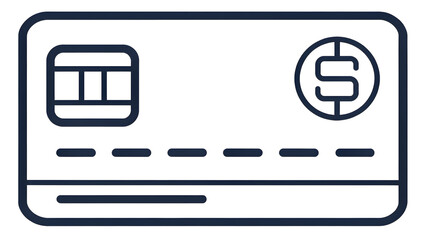 Modern credit card icon with dollar sign symbol