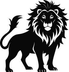 Fototapeta premium lion silhouette icon, . symbol of courage, bravery and power