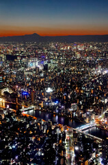 東京スカイツリーからの眺め・夜景（西方向）