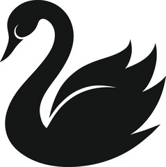 Obraz premium black swan icon on white background. flat style. swan icon for your web site design, logo, app, UI. swan logo. royal swan sign.