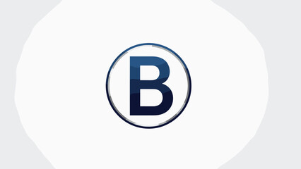 Modern blue logo with letter B in circle, Generative AI.