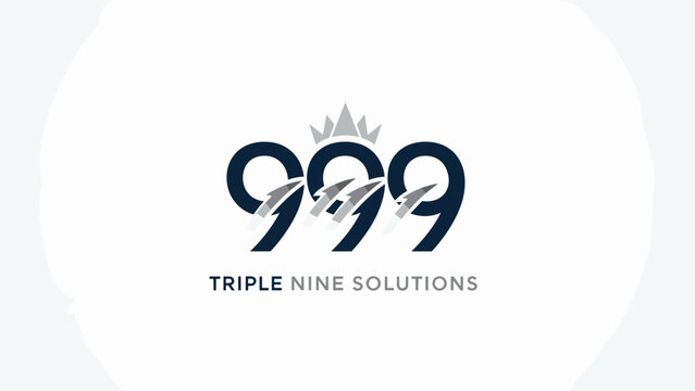 Triple Nine Solutions logo with crown and lightning bolts, Generative AI. - Powered by Adobe