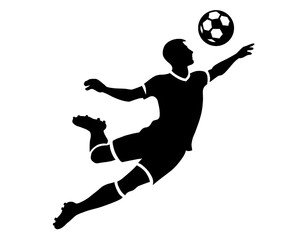 black silhouette of a man kicking a ball, vector illustration 1
