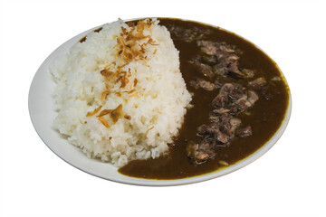 [Transparent Cutout] Japanese curry rice isolated on transparent background [Photo]