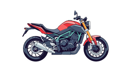 Fototapeta premium Red Modern Motorcycle Illustration