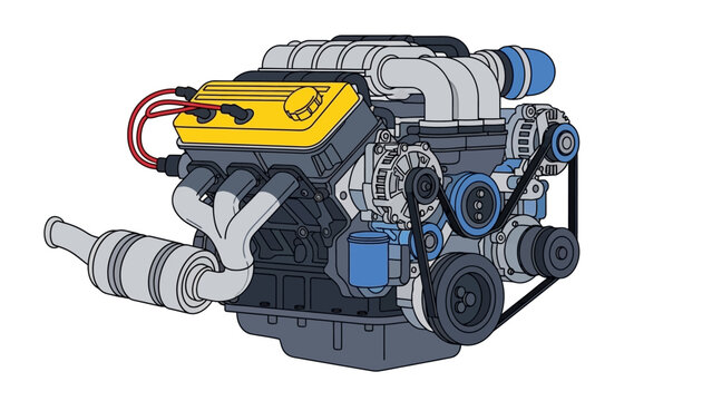 Internal Combustion Engine Illustration - Automotive Technology