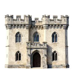 Fototapeta premium Medieval Castle Gatehouse With Arched Windows