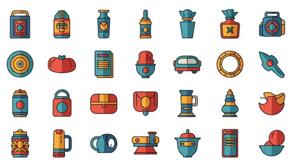 Flat Icon Set: Everyday Objects and Appliances Collection © Red3