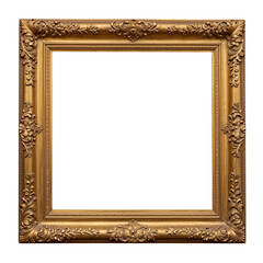 Ornate Gold Baroque Picture Frame with Intricate Carvings