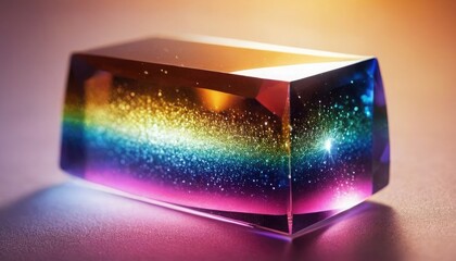 Colorful rainbow light png. Crystal flare and shiny prism reflection with optical sparkles. Transparent overlay for bright glass effect or abstract jewelry background. 3