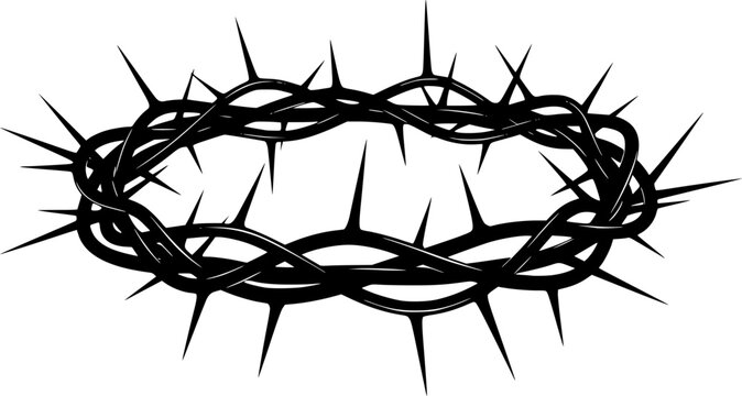 Black Vector Silhouette: Crown of Thorns
