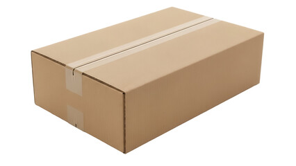 Cardboard box isolated PNG, brown parcel package for shipping and delivery on transparent background
