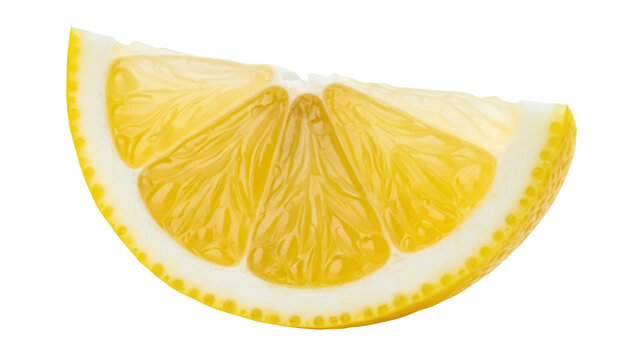 Bright yellow lemon slice isolated PNG on transparent background, juicy citrus fruit for summer drinks and healthy eating concepts