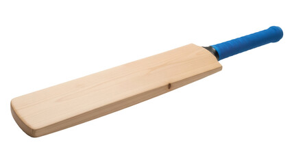 Cricket bat isolated PNG on transparent background, wooden sports equipment for batting and recreational games