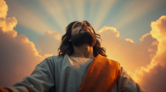 AI-generated image of Jesus's ascension to heaven