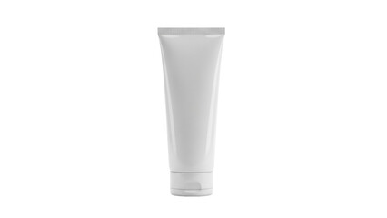 Blank white cosmetic tube isolated PNG on transparent background, mockup for cream lotion gel or toothpaste packaging design