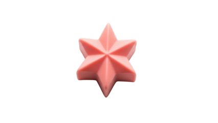 Pink star shaped chocolate isolated PNG, sweet candy treat for Valentine s Day and birthday party favors on transparent background
