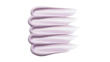 Light purple cream smear isolated PNG on transparent background, cosmetic product swatch for beauty and skincare design