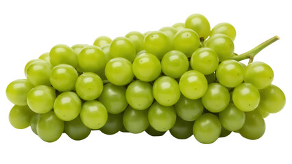 Bunch of green grapes isolated PNG on transparent background, fresh fruit for healthy eating and vegetarian diet