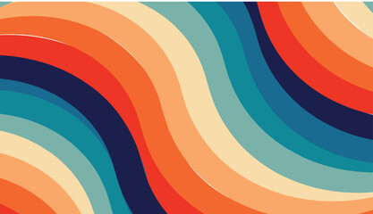 Obraz premium Abstract colorful rainbow background featuring a geometric pattern of vector circles and bright spectrum waves for a seamless decorative wallpaper design