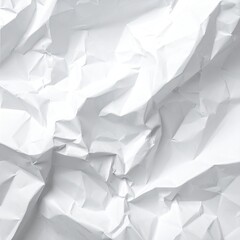 Obraz premium Close-up of crumpled white paper, showing texture, shadows, and folds