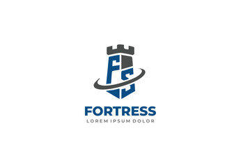 Letter FS Fortress concept logo design for your branding and identity