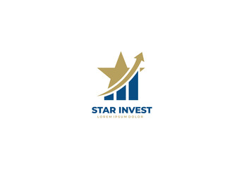 Chart star for business concept logo design for your branding and identity