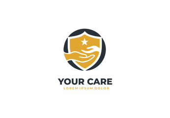 Care human concept logo design for your branding and identity