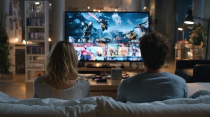 Couple watching tv