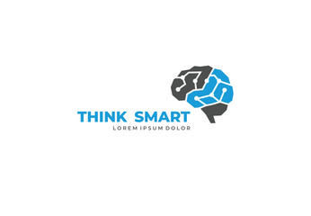 Digital brain concept logo design for your branding and identity