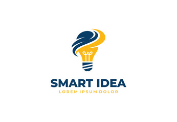 Bulb idea concept logo design for your branding and identity