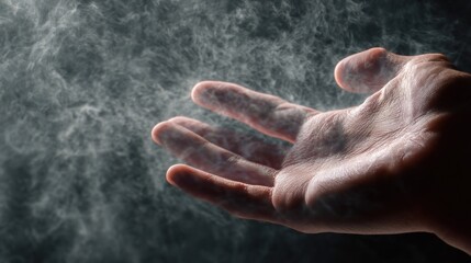 Hand in smoke