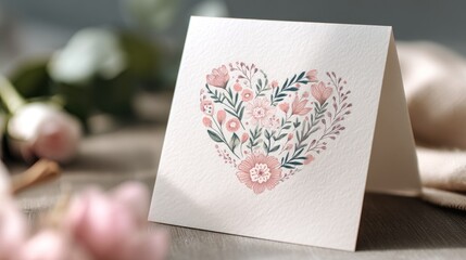 Floral heart card