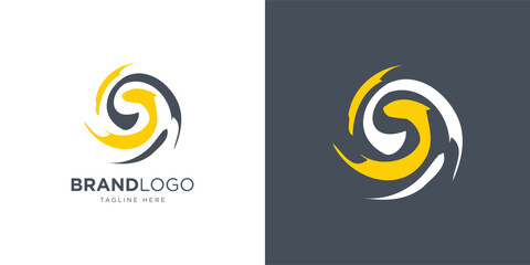 water waves vortex logo icon design