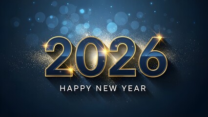 Happy new year 2026 celebration background with bokeh lights