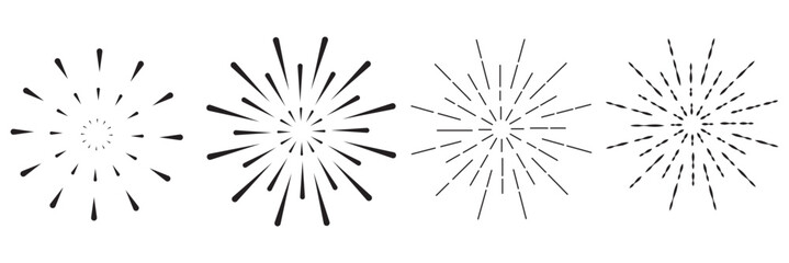Obraz premium Fire works icon. Firework icon set. Fourth of July celebration symbol, Independence Day design element.