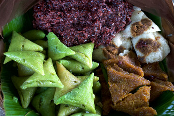 Wajik ketan, indonesian traditional food made from processed glutinous rice mixed with coconut milk and brown sugar