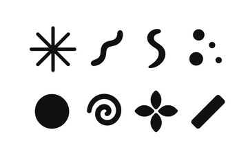 Abstract Celebration Icons. Celebration abstract marks. Filled icon set of Celebration abstract marks: