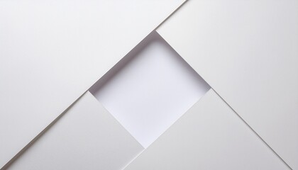 Abstract Geometric Composition of White Paper Layers.