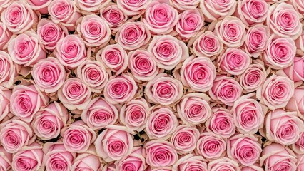Beautiful Pink Roses Full Frame Background.