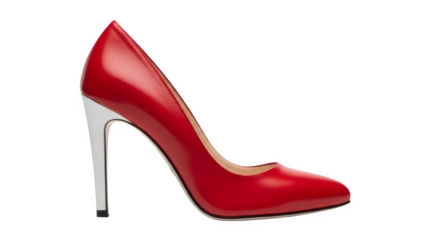 Sleek Red Pointed Toe High Heel Pump with Metallic Silver Stiletto Heel for Contemporary Fashion Statements