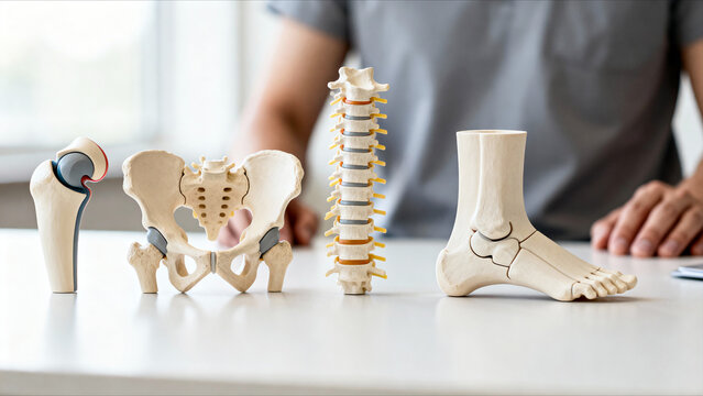 Spine pelvis and ankle anatomy models for medical education and orthopedics