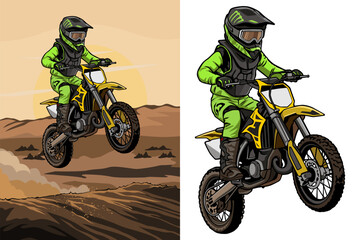 Motocross Action Jump kid adventure design 