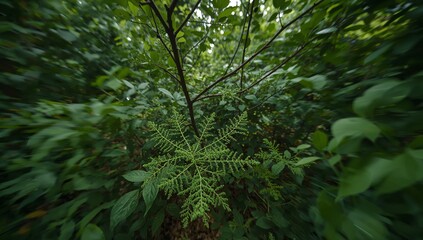Verdant Canopy. A Study in Emerald Tones and Fractal Foliage Patterns.