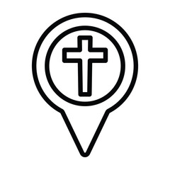 Obraz premium Church location icon