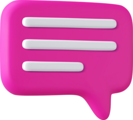 3d Blank white speech bubble pin